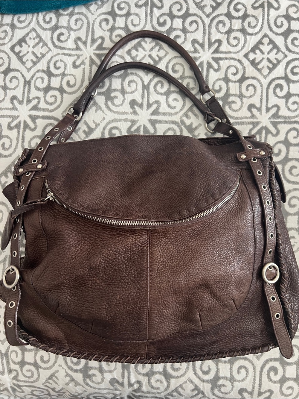 Furla Brown Leather Hobo Shoulder Bag